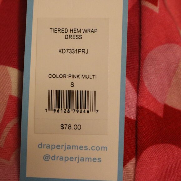 Draper James heart dress tiered hem wrap size small new with tags - Picture 9 of 11